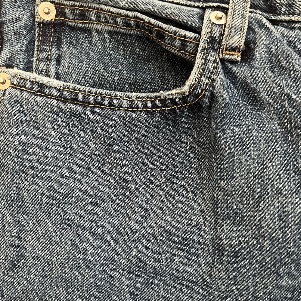 Everlane 90s Way High Organic Cotton Classic Blue Straight Wide Leg Cute Jeans - Picture 11 of 15
